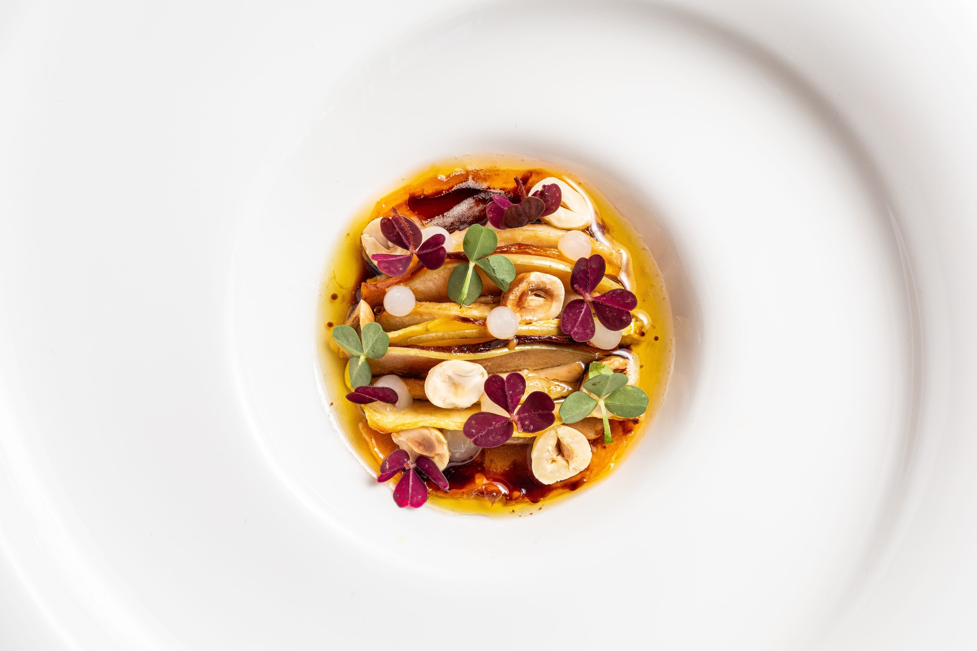 Roasted squash varietals, pear, hazelnut, and brown butter (1)