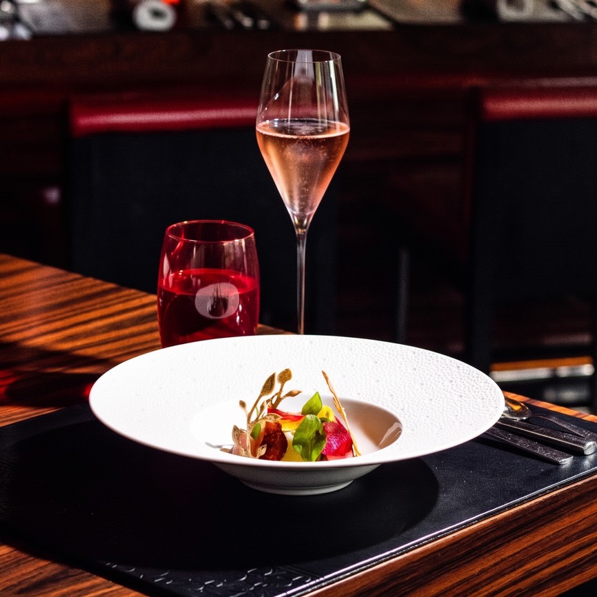 Rose Glass with dish